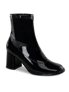 Funtasma Women's Gogo 150 Ankle Boot Black Stretch Patent Size 10
